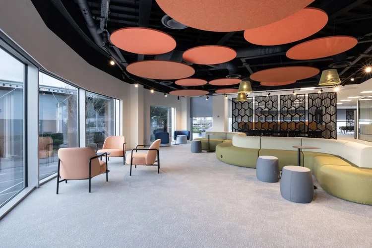 Suntera lounge and collaboration area at Plaza House