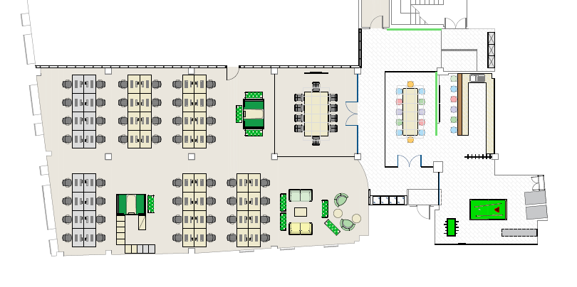Jumpman Gaming Case Study: Floorplan of the Jumpman Gaming office space, innovatively transformed by POS Interiors.