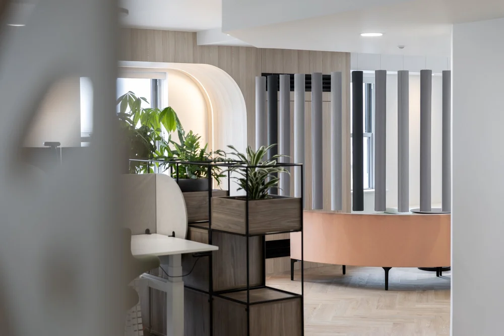 Counter seating beside the café area