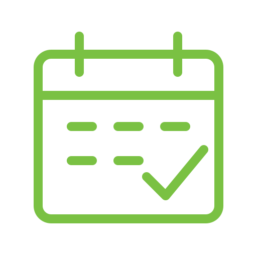 Calendar and checkmark icon representing an agreed QuickPlan turnaround.