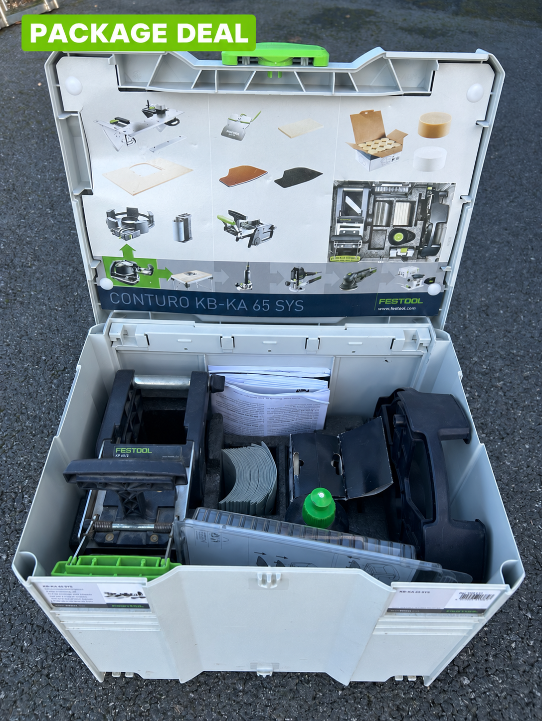 Festool accessory kit included with the complete edge banding package