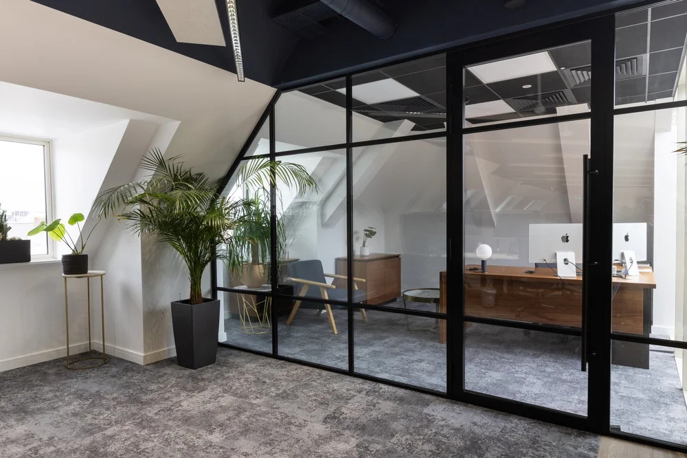 Private office with harbour-facing windows