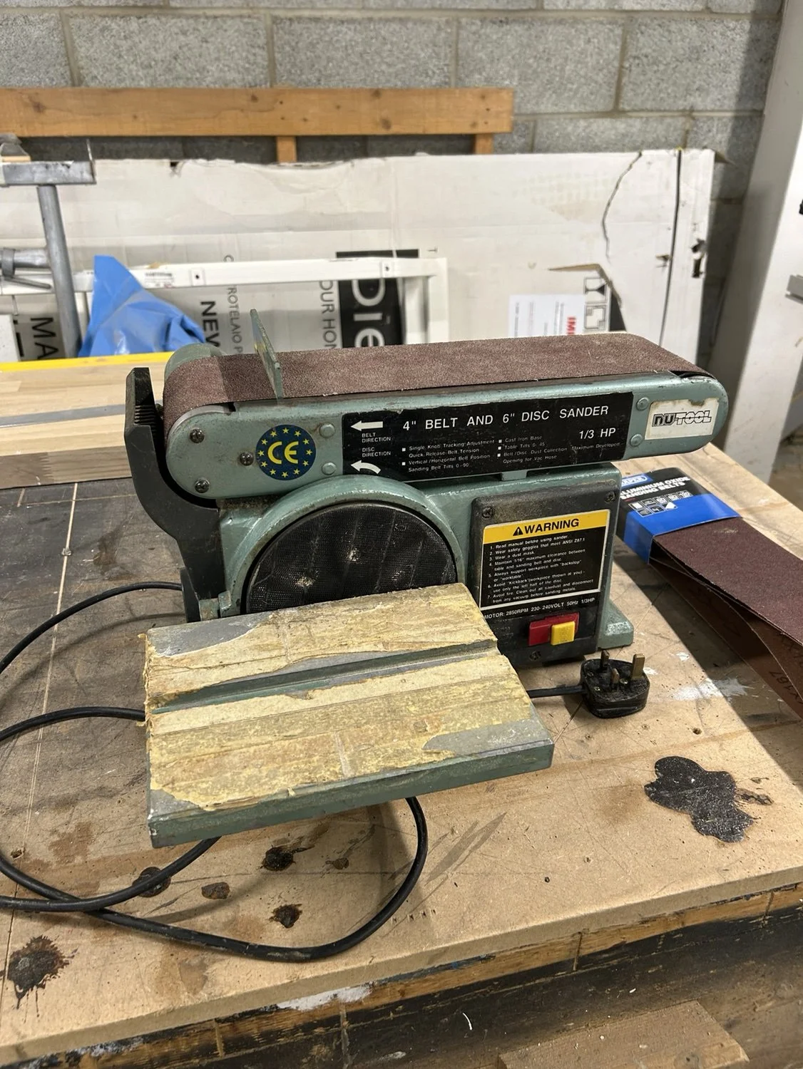 Nu-Tool belt and disc sander, actual sale item