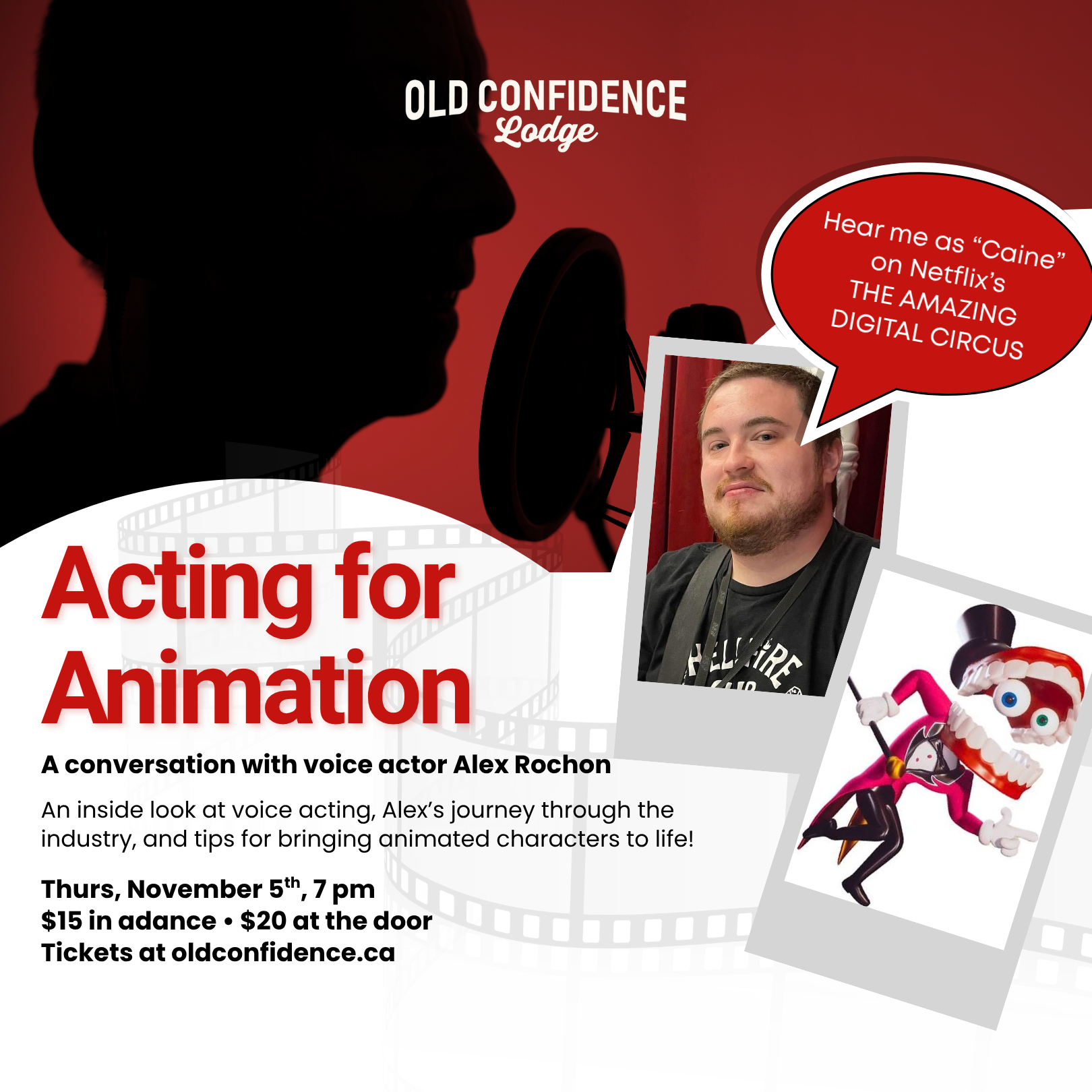 “Acting for Animation” with Alex Rochon (voice of Caine on THE AMAZING DIGITAL CIRCUS)