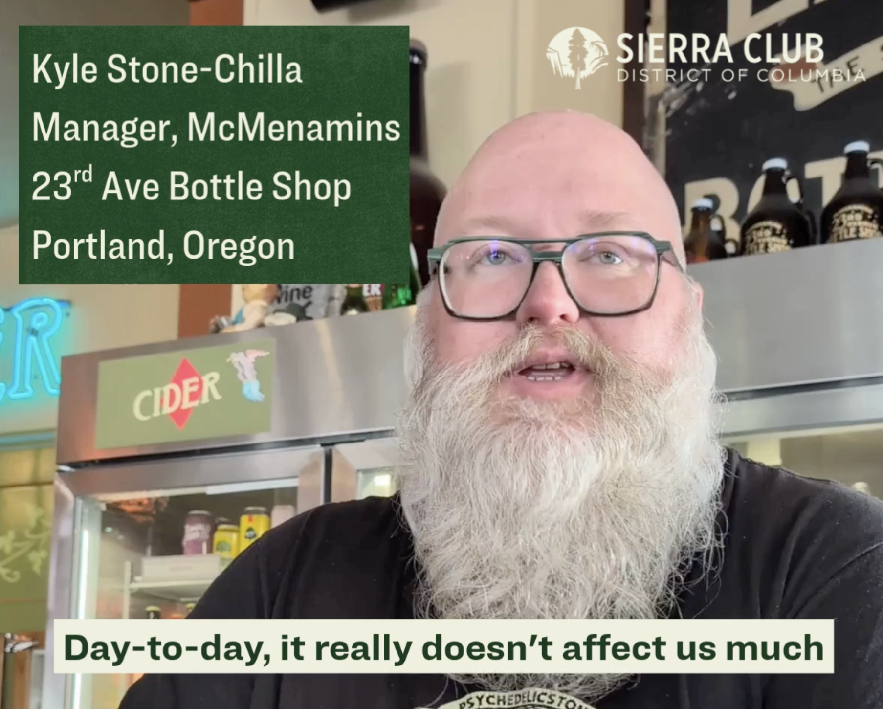 Kyle, Oregon bottle shop manager, on the Bottle Bill
