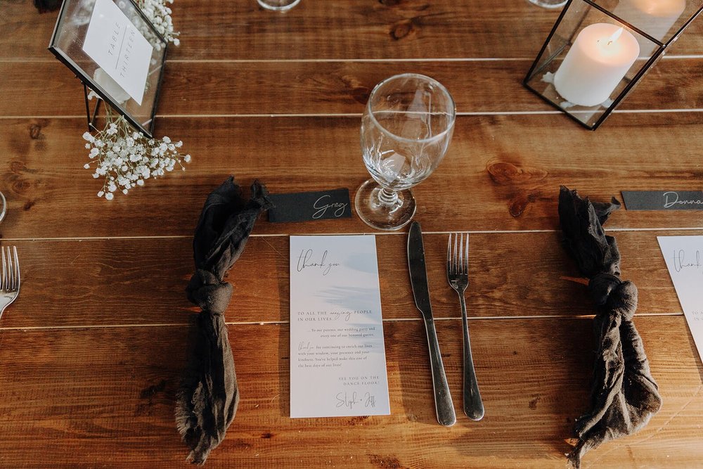 Flat lay of wedding reception tablescape for Arizona destination wedding