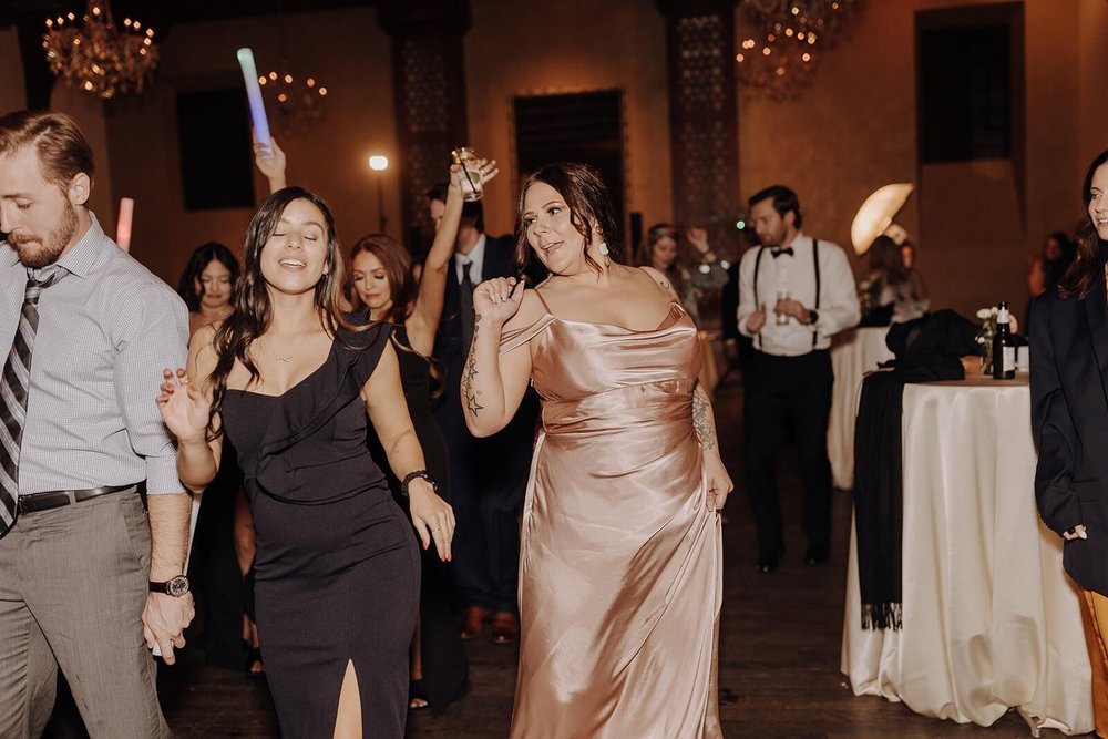 Wedding guests dance at luxury Scottsdale wedding