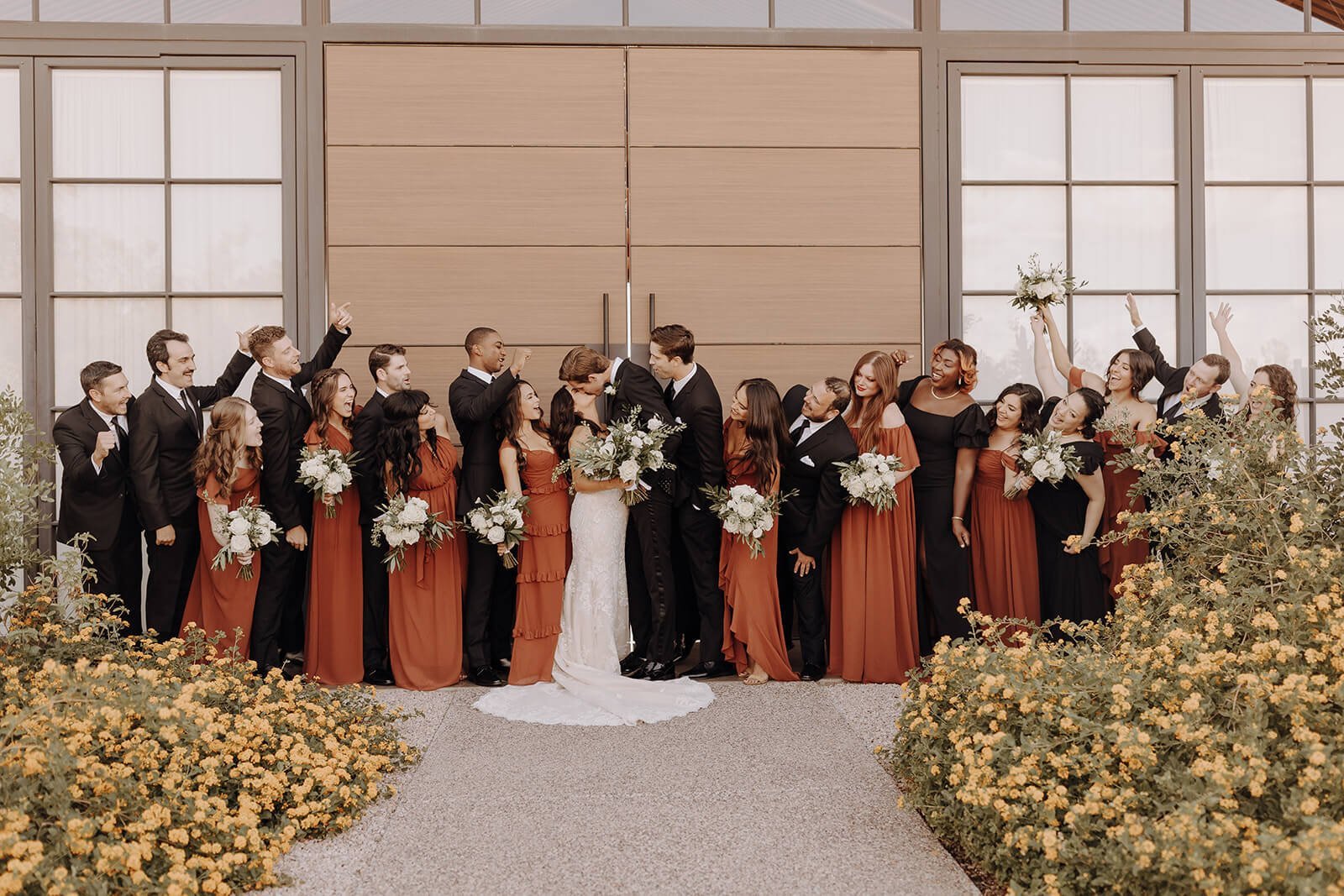 Wedding party at Arizona desert wedding