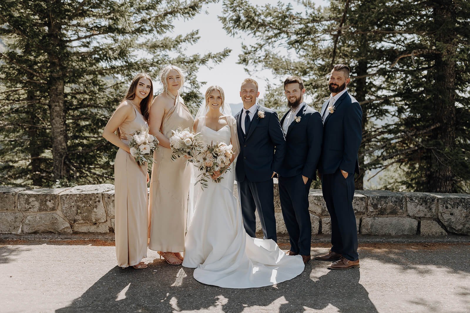 Wedding party portraits at Mount Rainier elopement