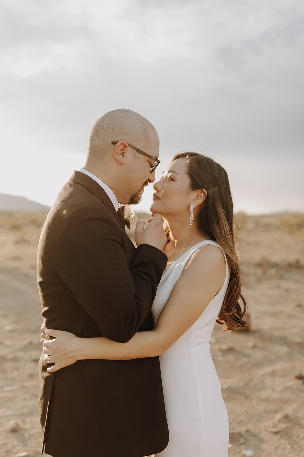 Bride and groom couple portraits in the Arizona desert