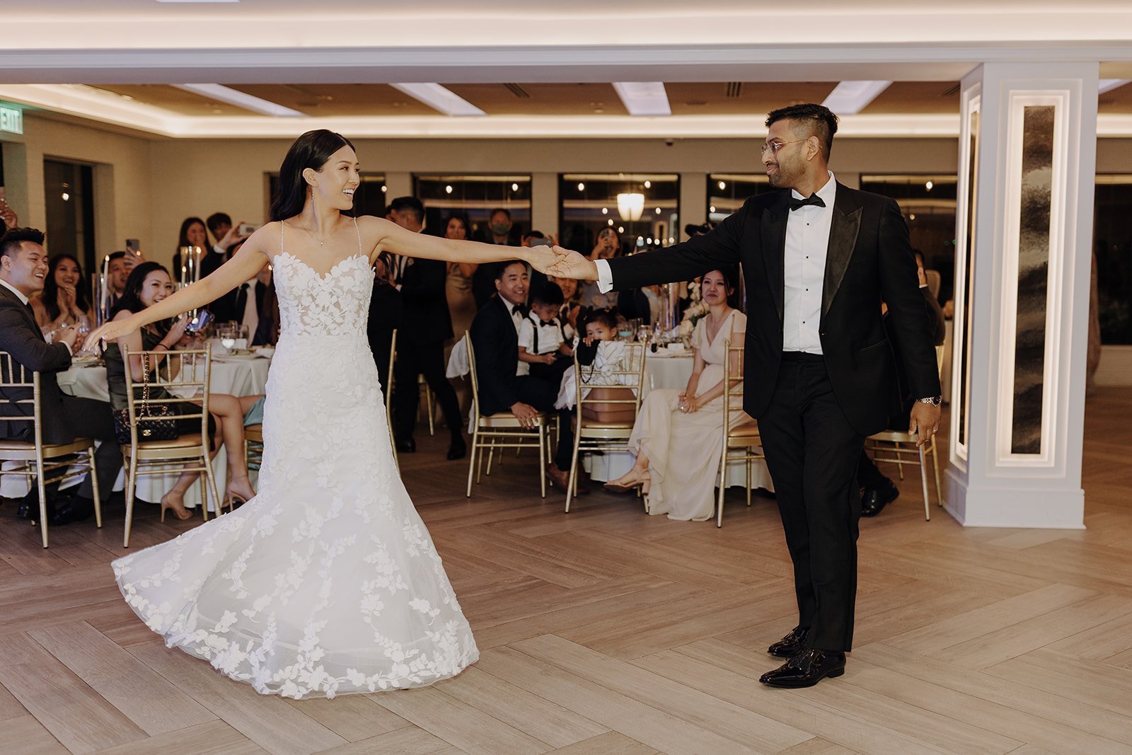 Bride and groom first dance at NY wedding venue