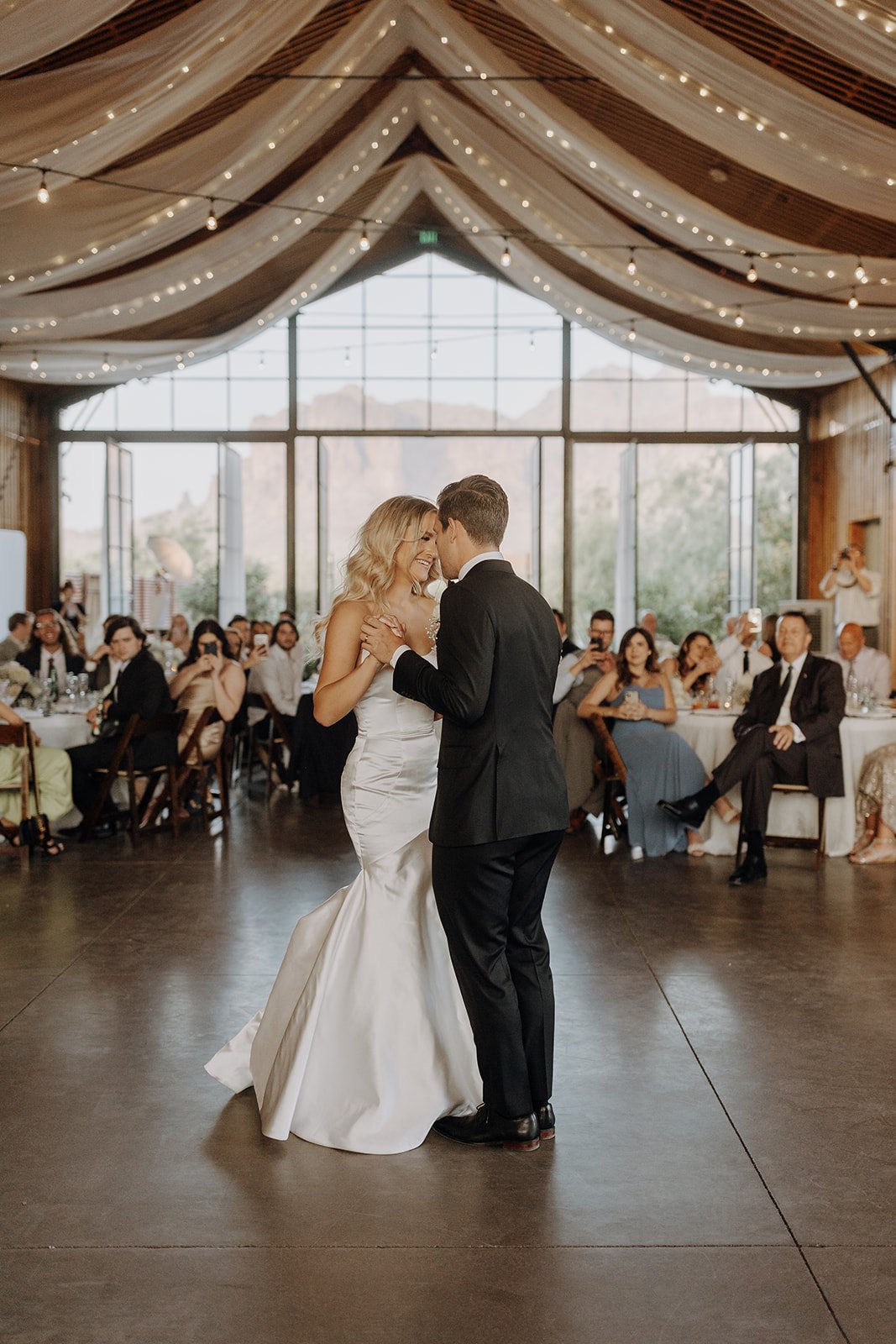 Bride and groom first dance at The Paseo desert wedding venue in Arizona