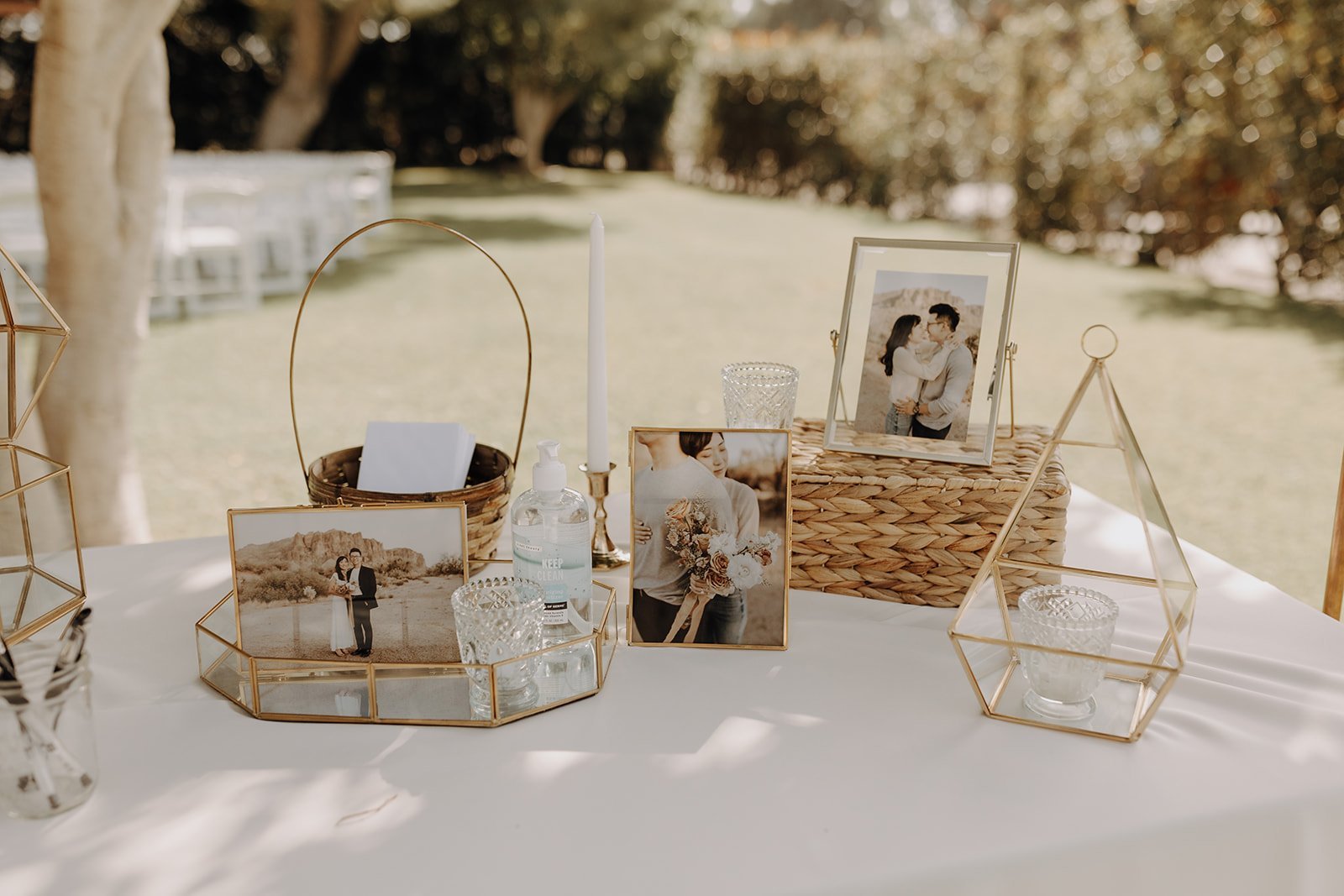 Wedding table decorations at Southern California wedding