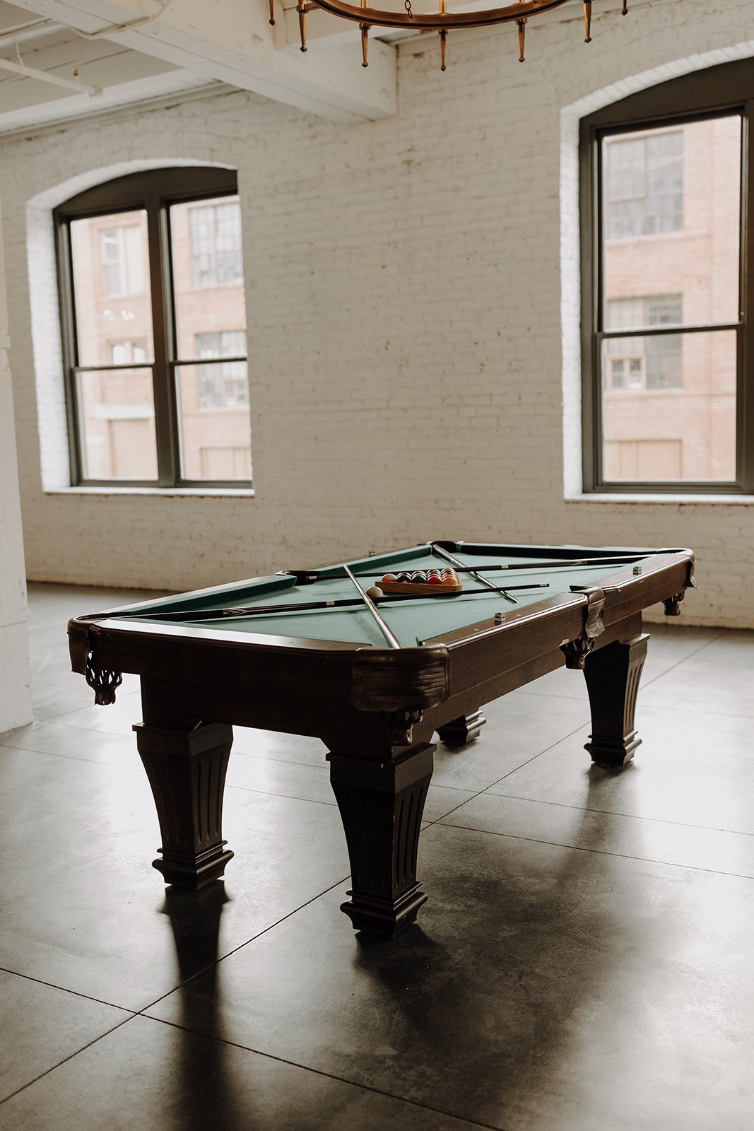 Pool table decoration for non-traditional wedding
