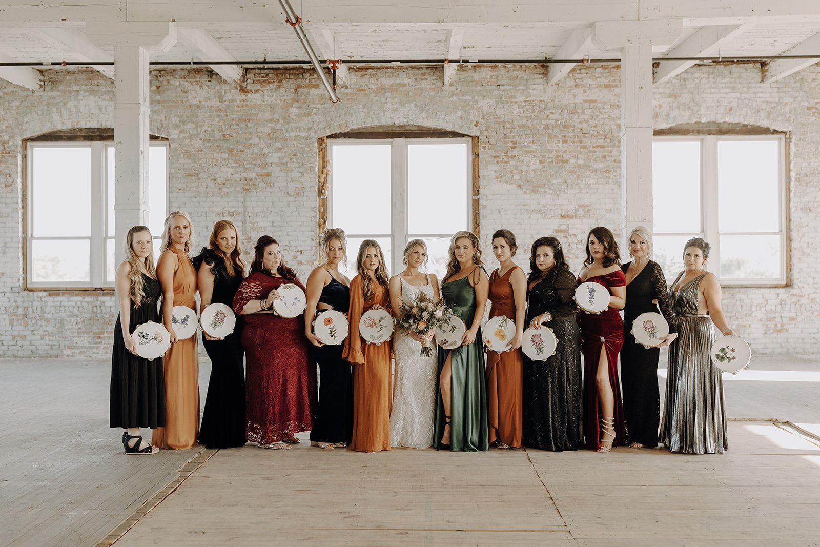 Bridal party photos at non-traditional wedding in Illinois