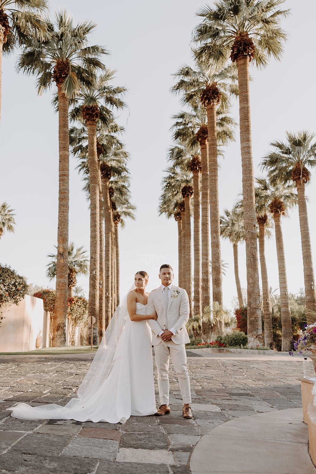 Bride and groom couple photos at luxury resort wedding in Arizona