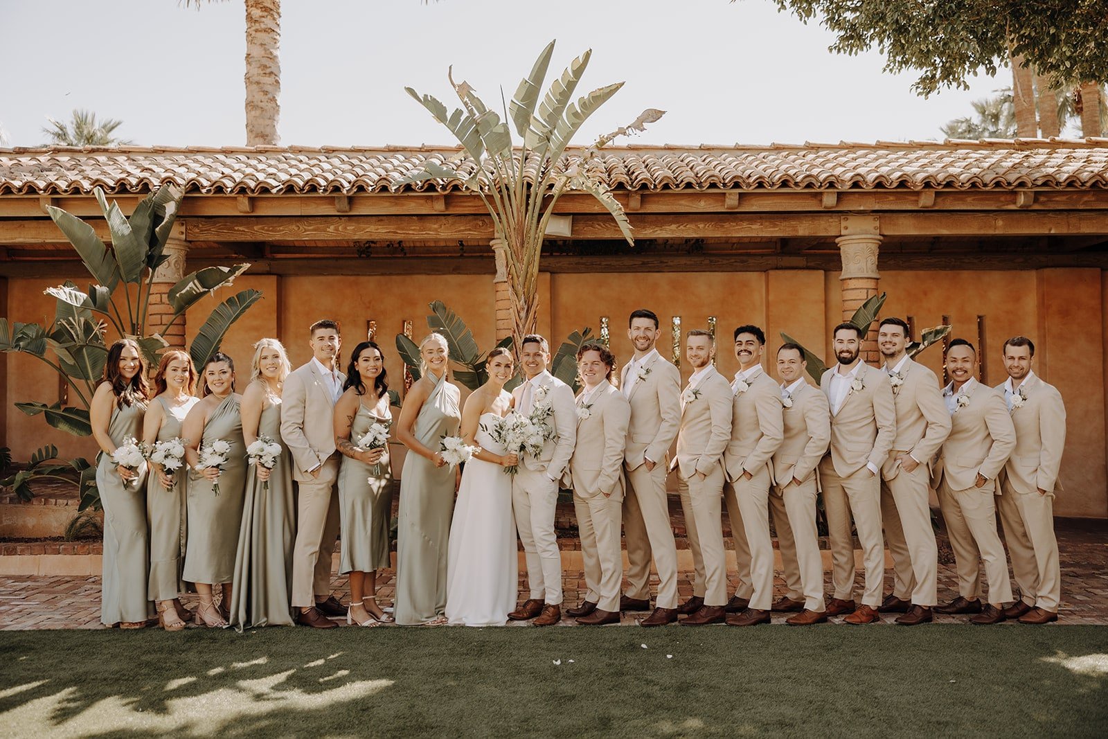 Wedding party photos at luxury resort wedding in Arizona