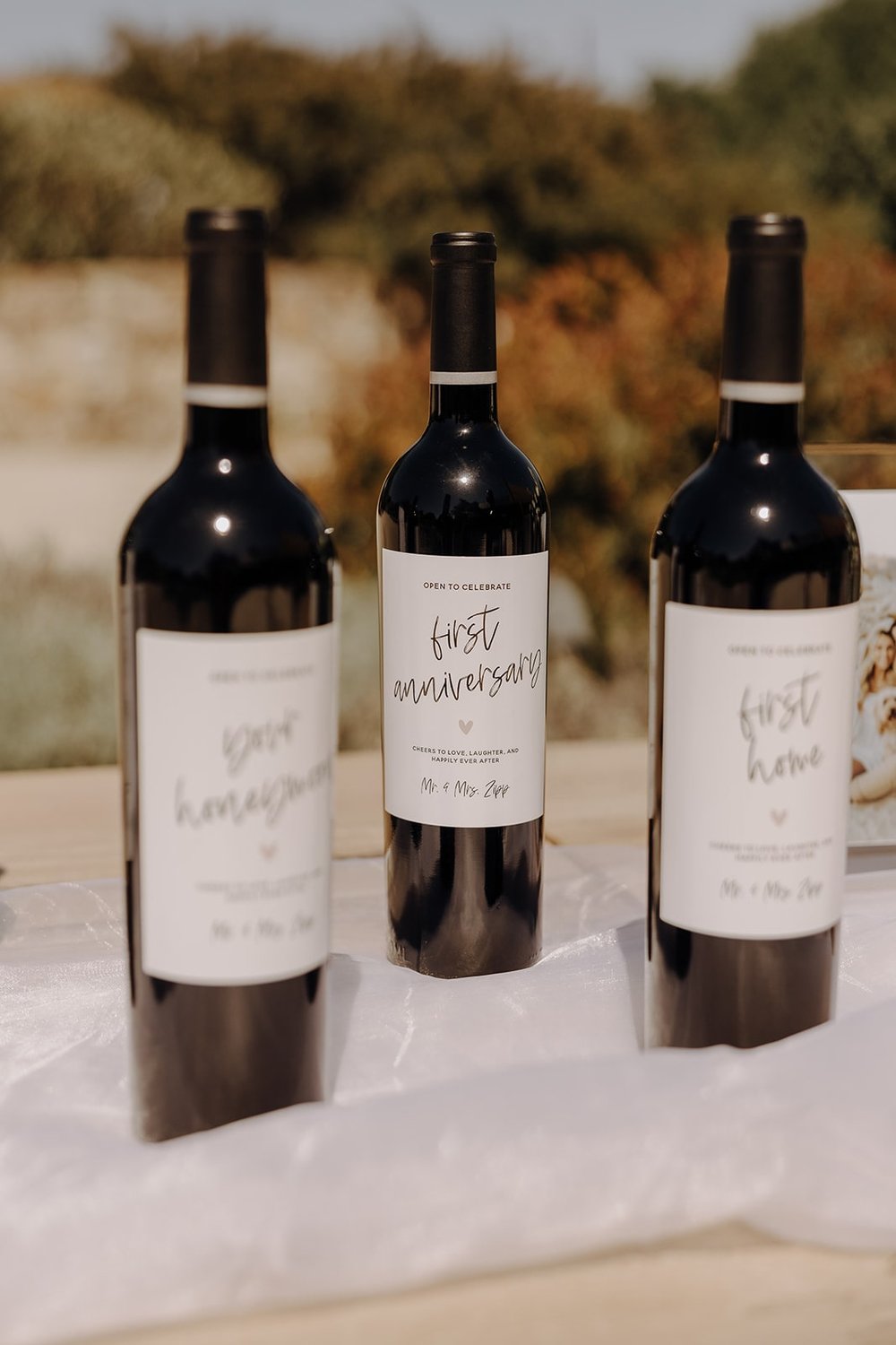 Customized wine bottles for wedding