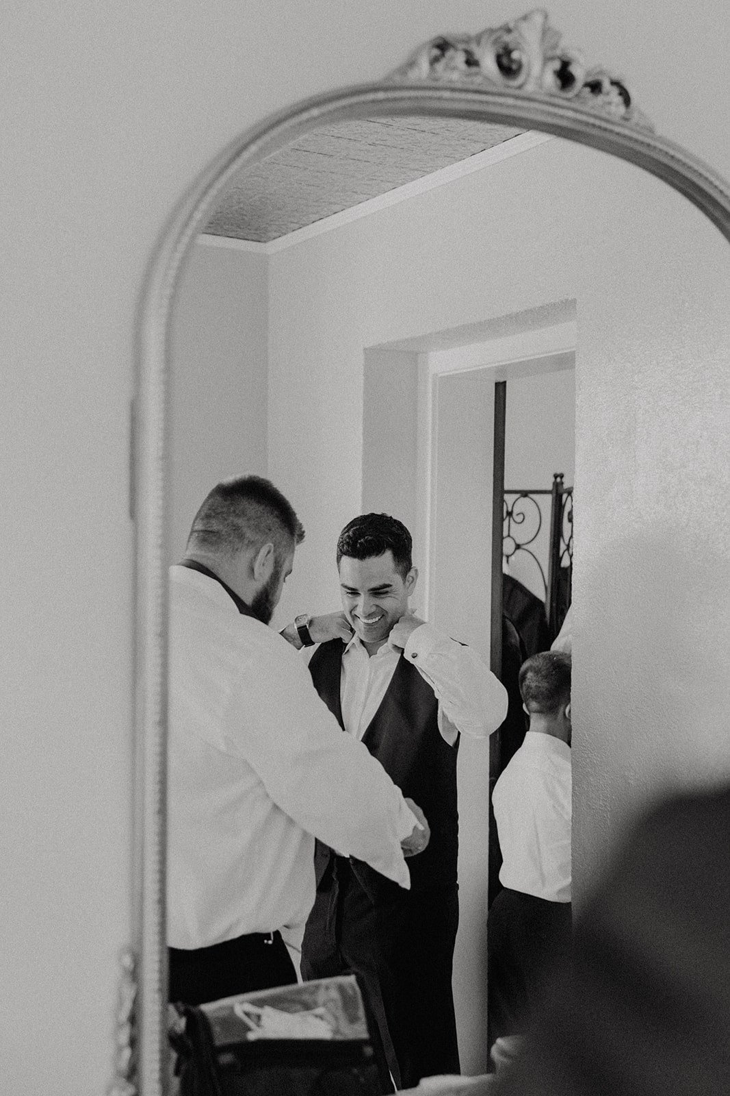 Groom getting ready at Lairmont Manor