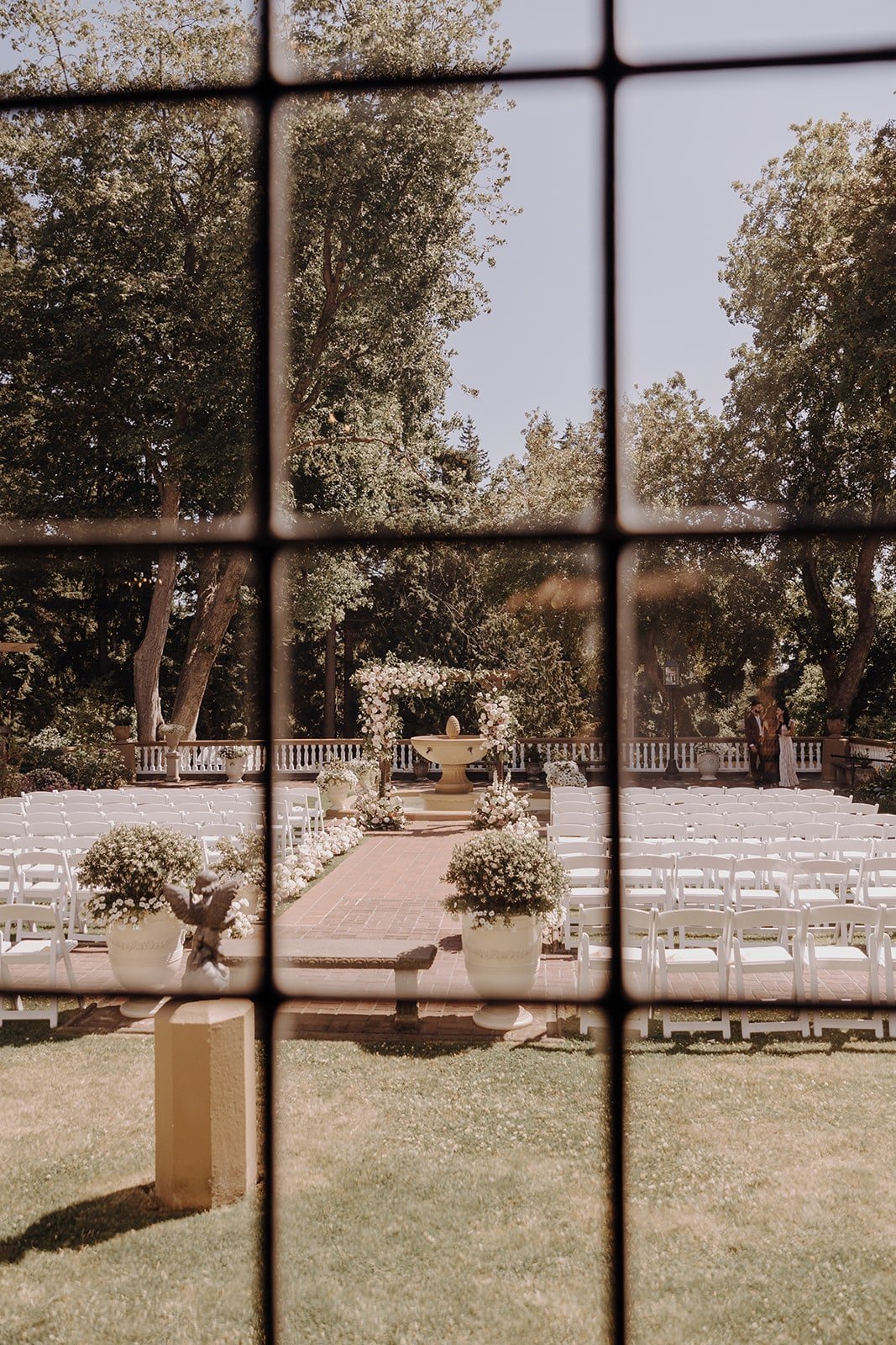 Outdoor wedding ceremony setup at Lairmont Manor wedding