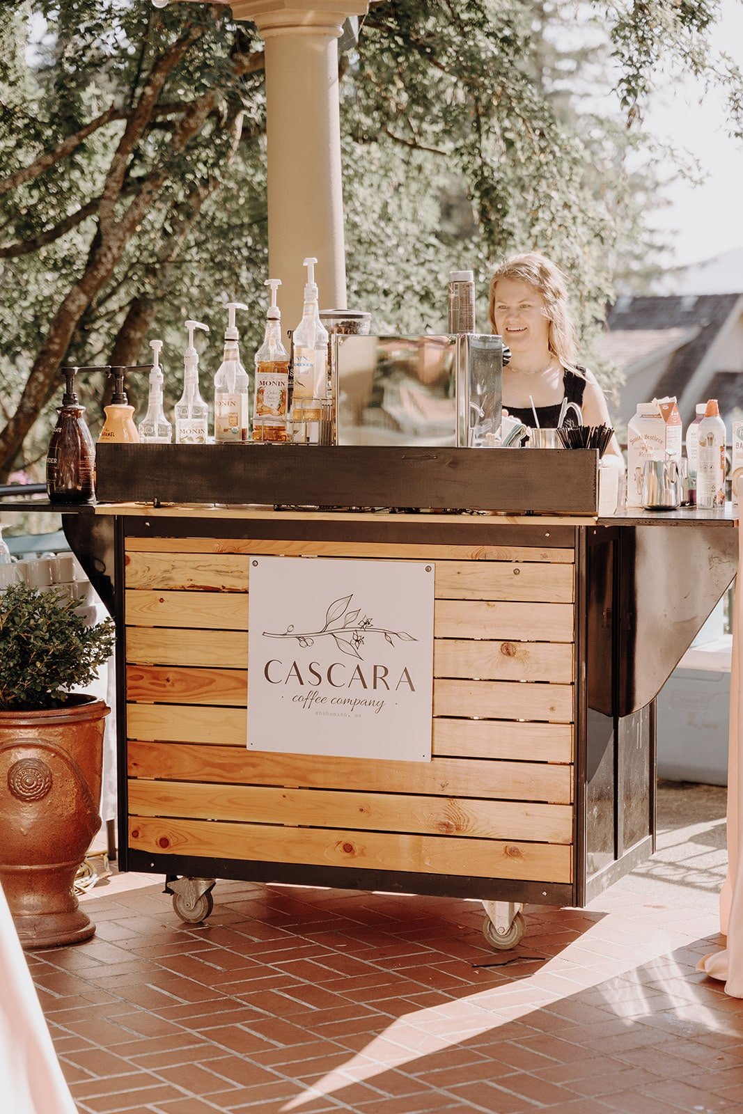 Cascara Coffee Cart at Washington wedding at Lairmont Manor