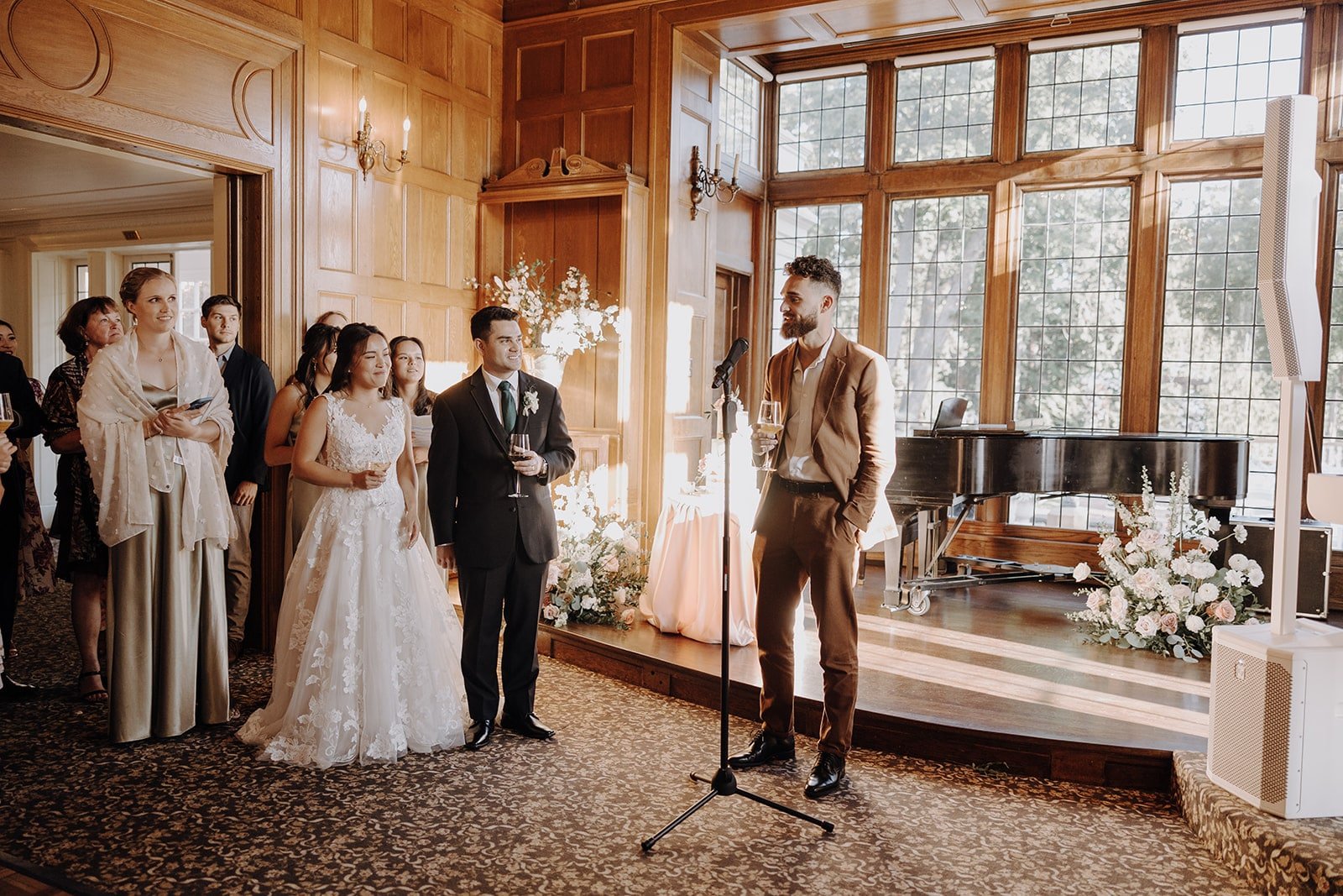 Guest speeches at Lairmont Manor wedding reception