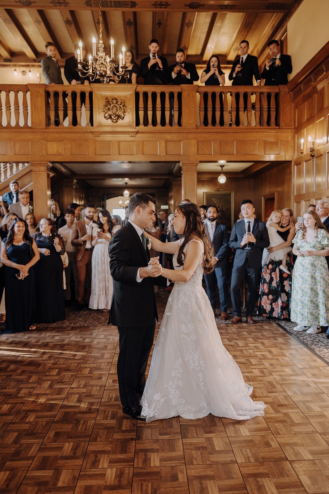 Bride and groom first dance at Lairmont Manor wedding reception