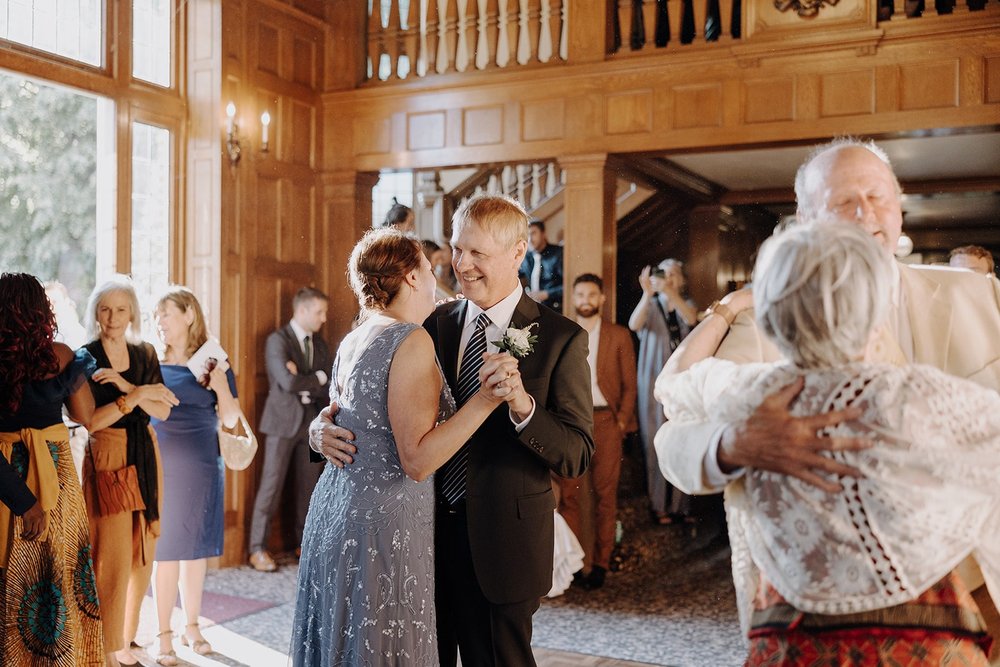 Guests dance at Lairmont Manor wedding in Washington