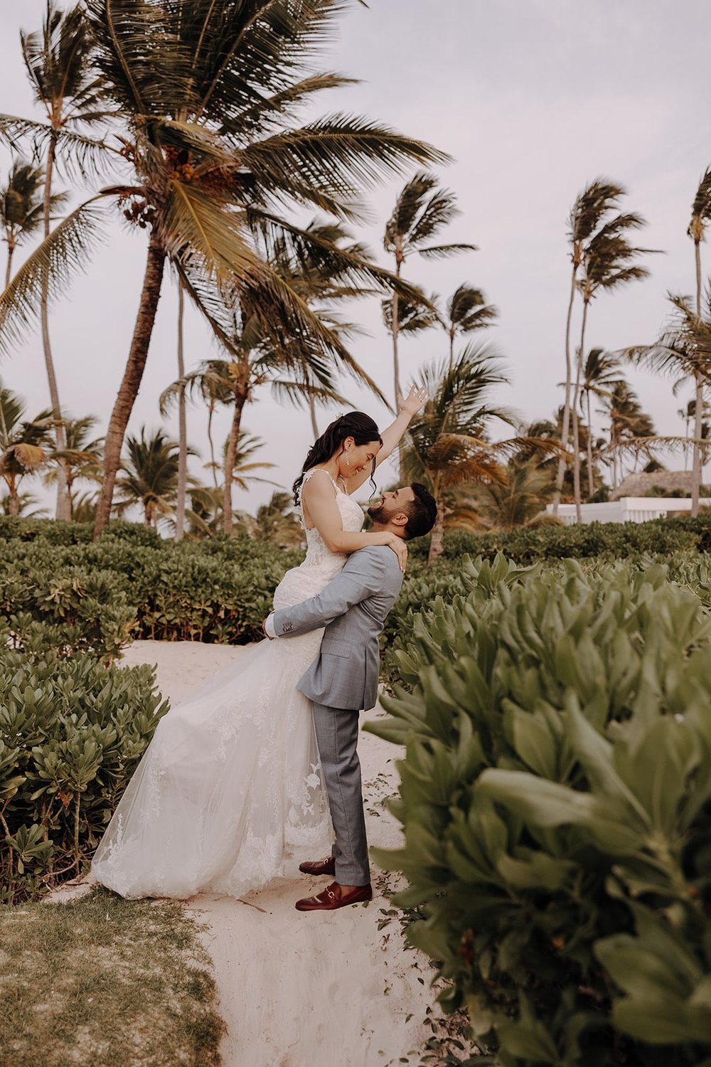 Bride and groom couple photos at their destination wedding in the Dominican Republic