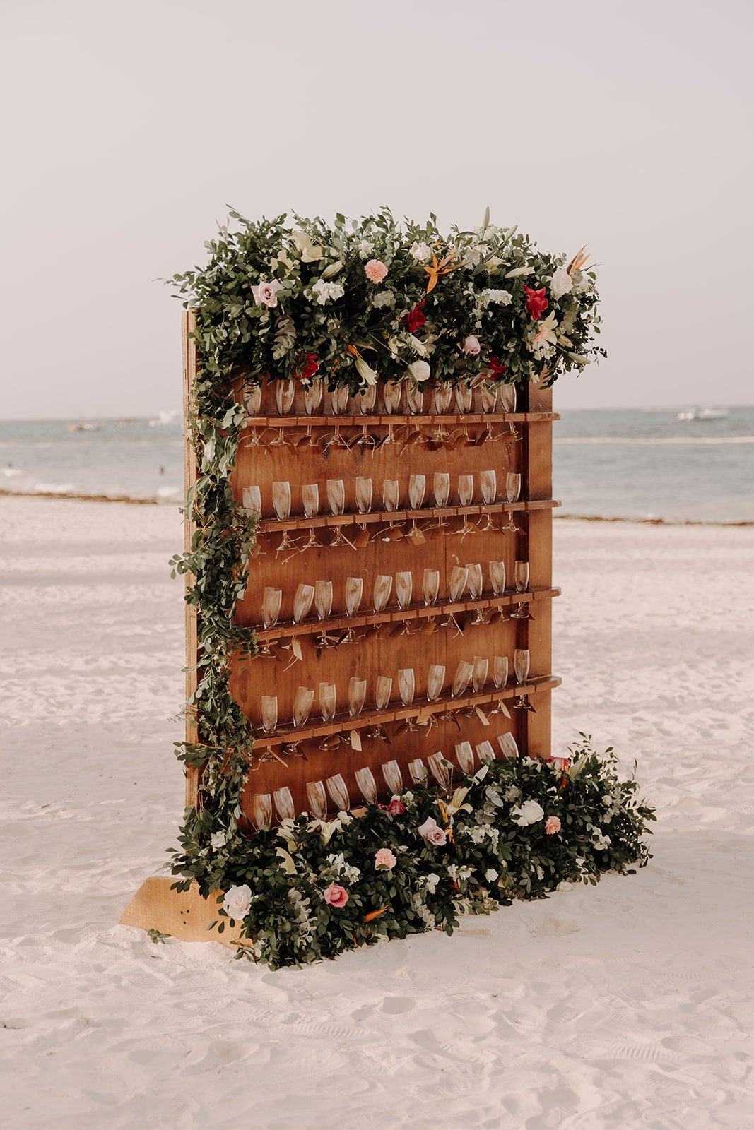 Drink wall at destination wedding in the Dominican Republic