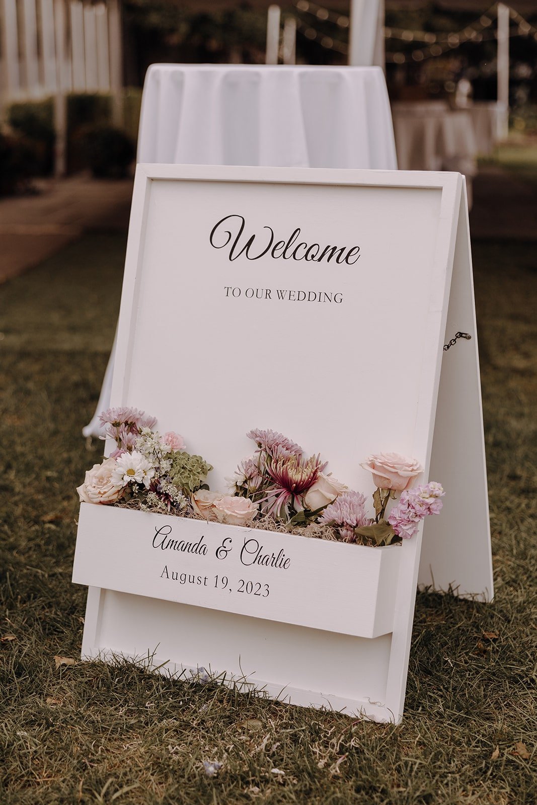 New York wedding welcome sign at Crabtree's Kittle House
