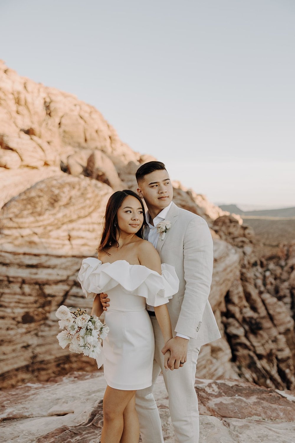 Bride and groom elopement photos at Red Rock Canyon