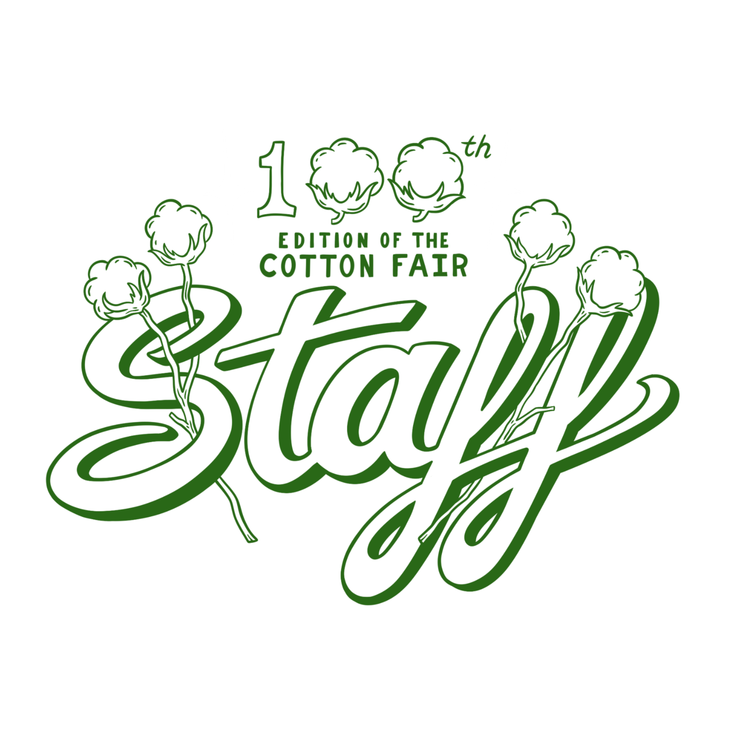 A festival logo featuring the word 'Stay' in large, cursive white font with green outline, surrounded by green cotton plants. Above, the text reads '1st Ed. Cotton Fest' in smaller green font.