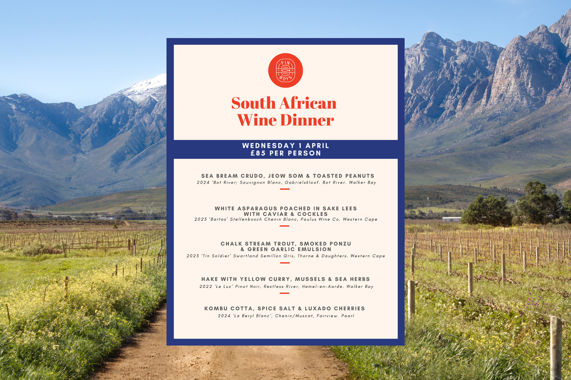 south african wine dinner