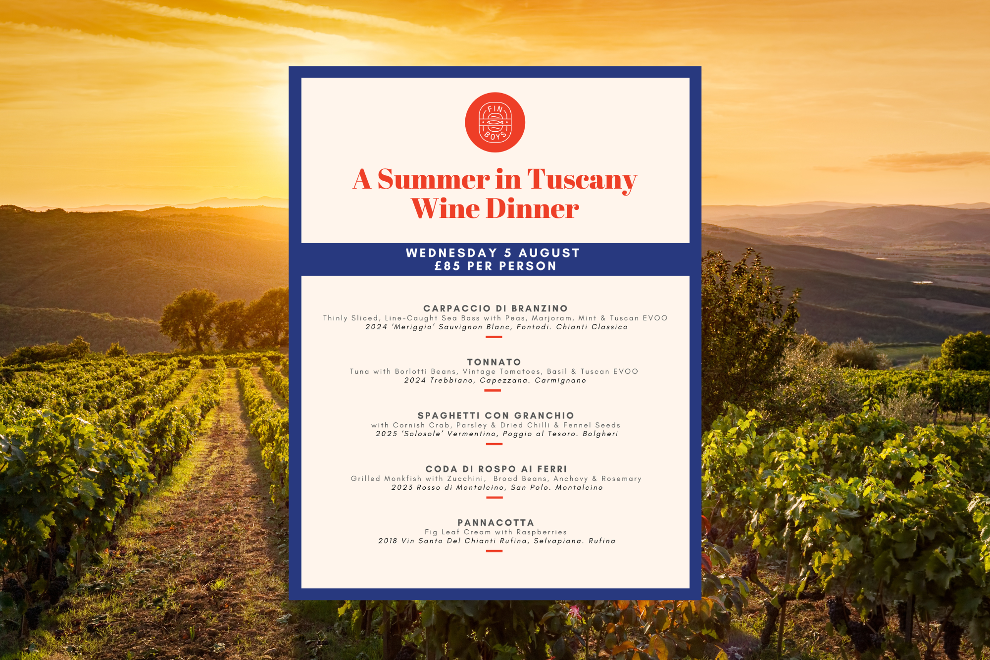 A SUMMER IN TUSCANY wine dinner