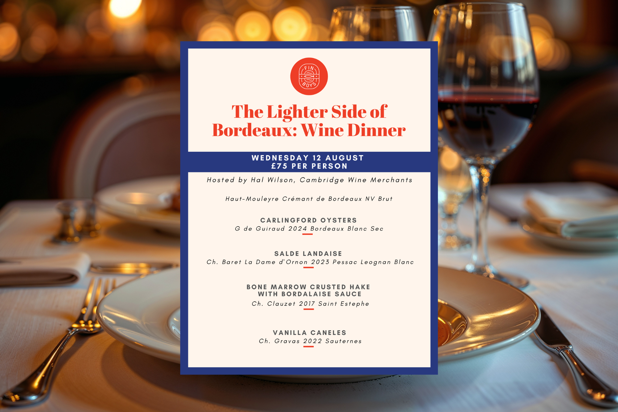 Bordeaux wine dinner
