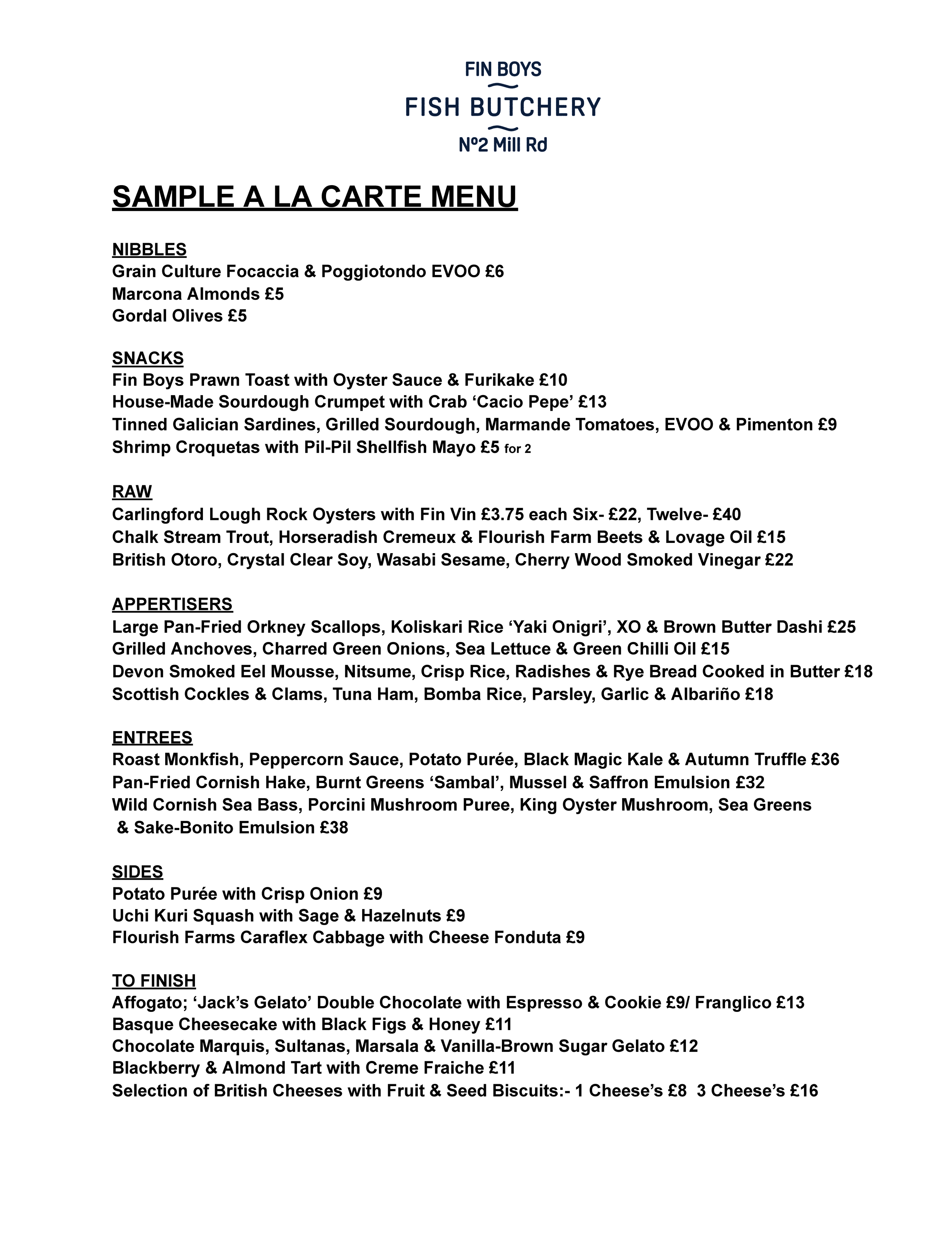 Fishboy Menu Fin Boys Menus — Fin Boys