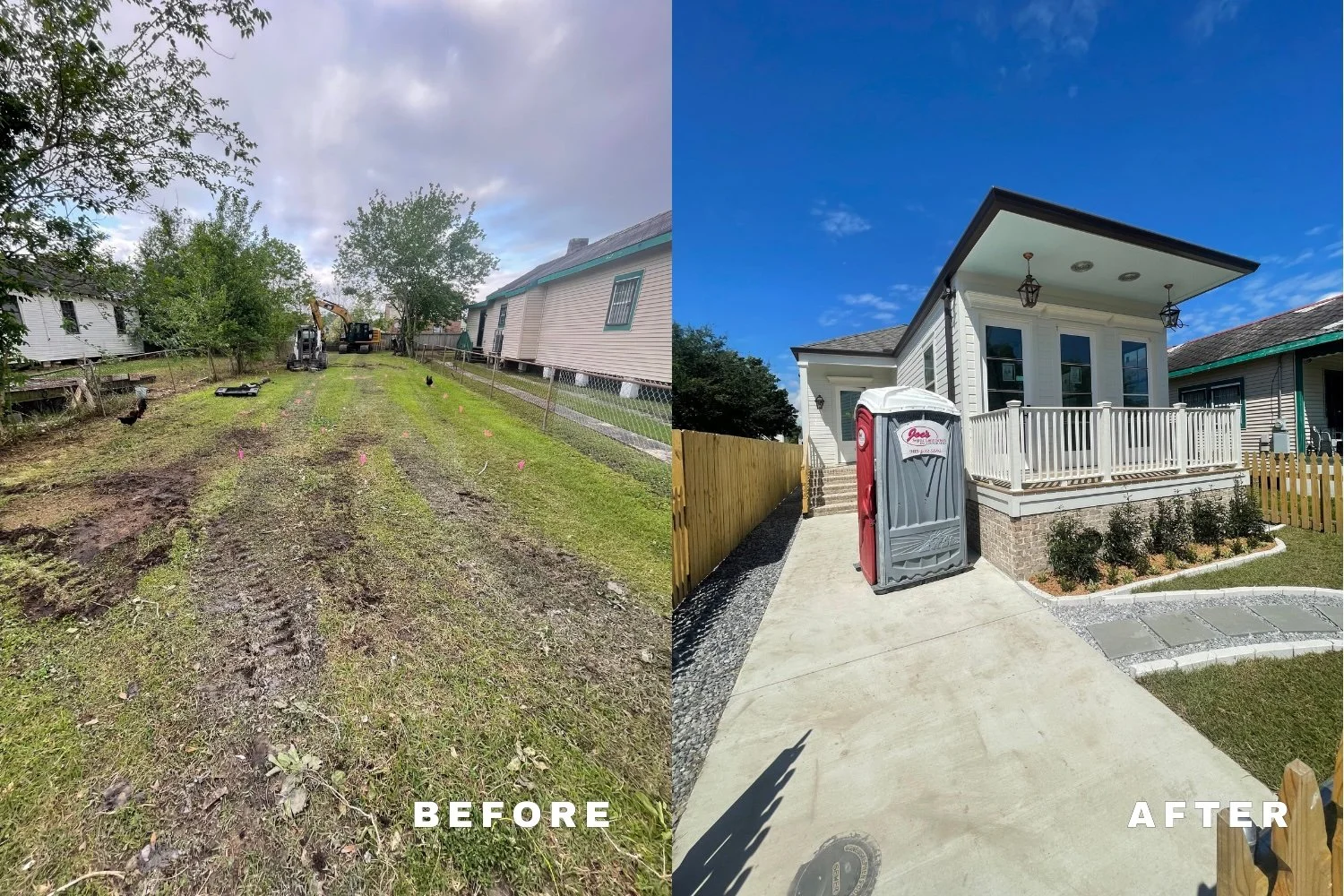 Before and after full home renovation at 1820 Pauline Street in New Orleans, LA