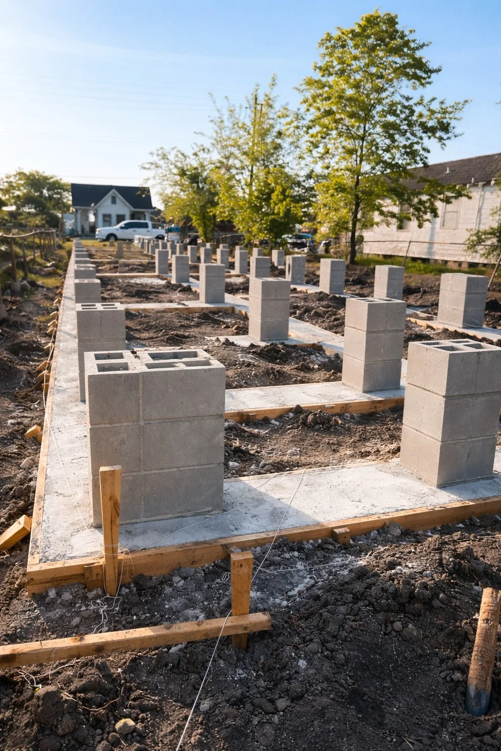 Concrete pier and piling structural repair for raised home in New Orleans area