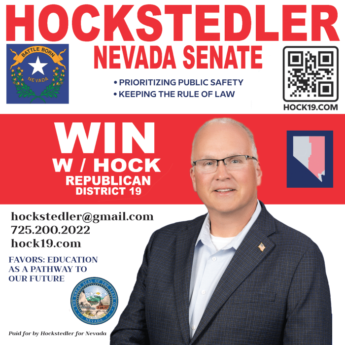 Nevada Senate Dist 19 Elect William Bill Hockstedler