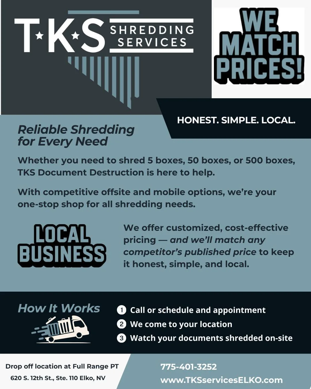 🔒 Protect your privacy with Elko&rsquo;s reliable shredding pros.  In a world where digital security gets all the attention, we often forget the risks hiding in old paper records. 
TKS Document Destruction is stepping up in Elko County to help indiv