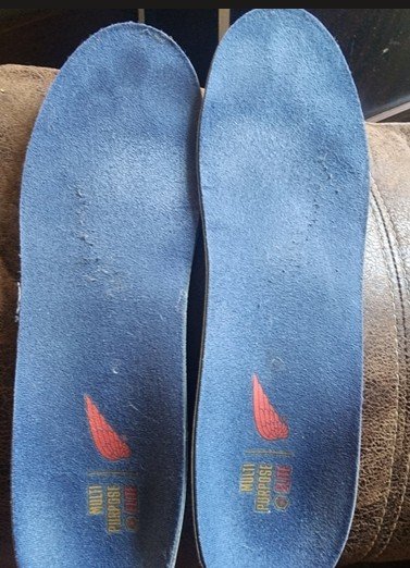 Worn footbed of Red Wing Boot