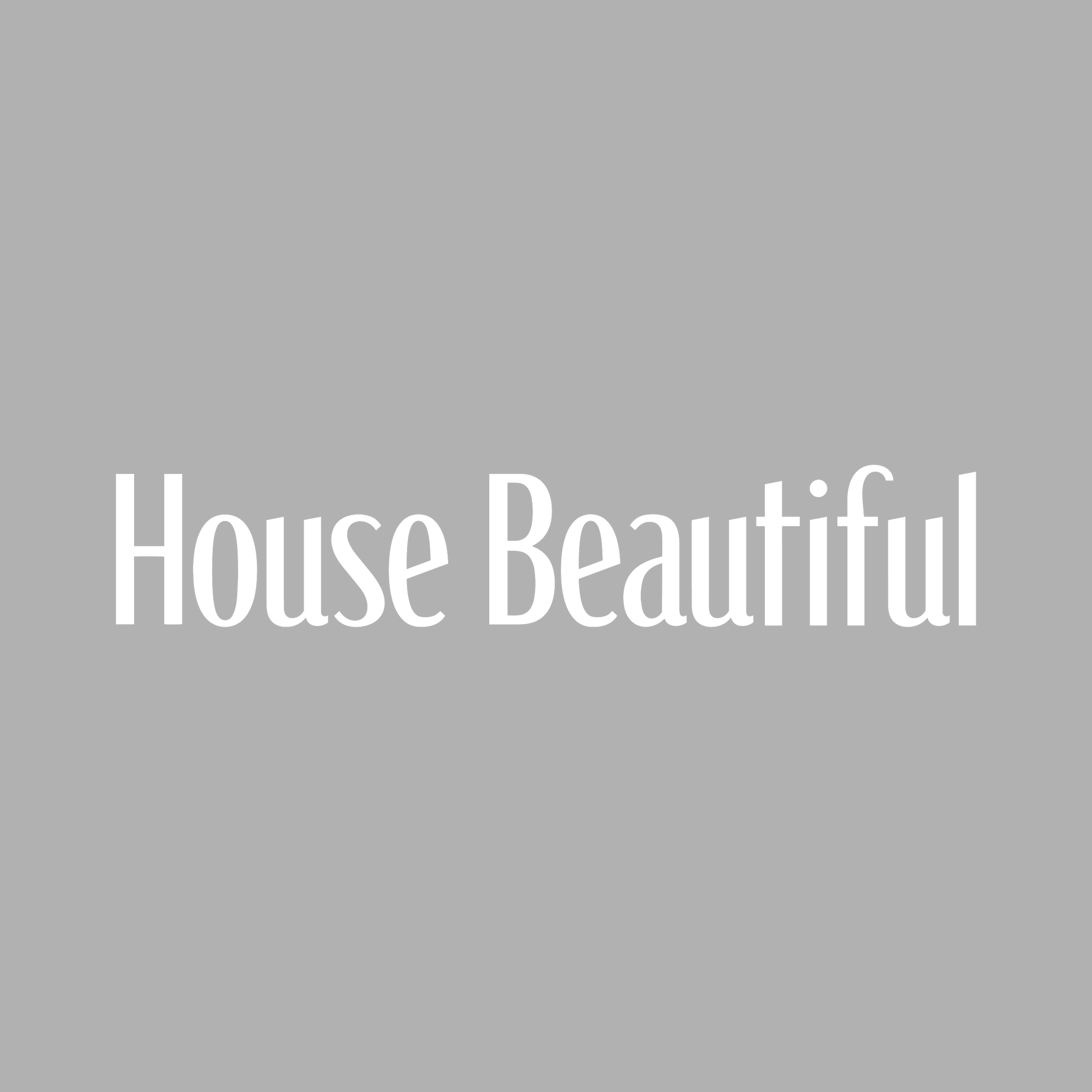 Black background with white text that reads "House Beautiful".