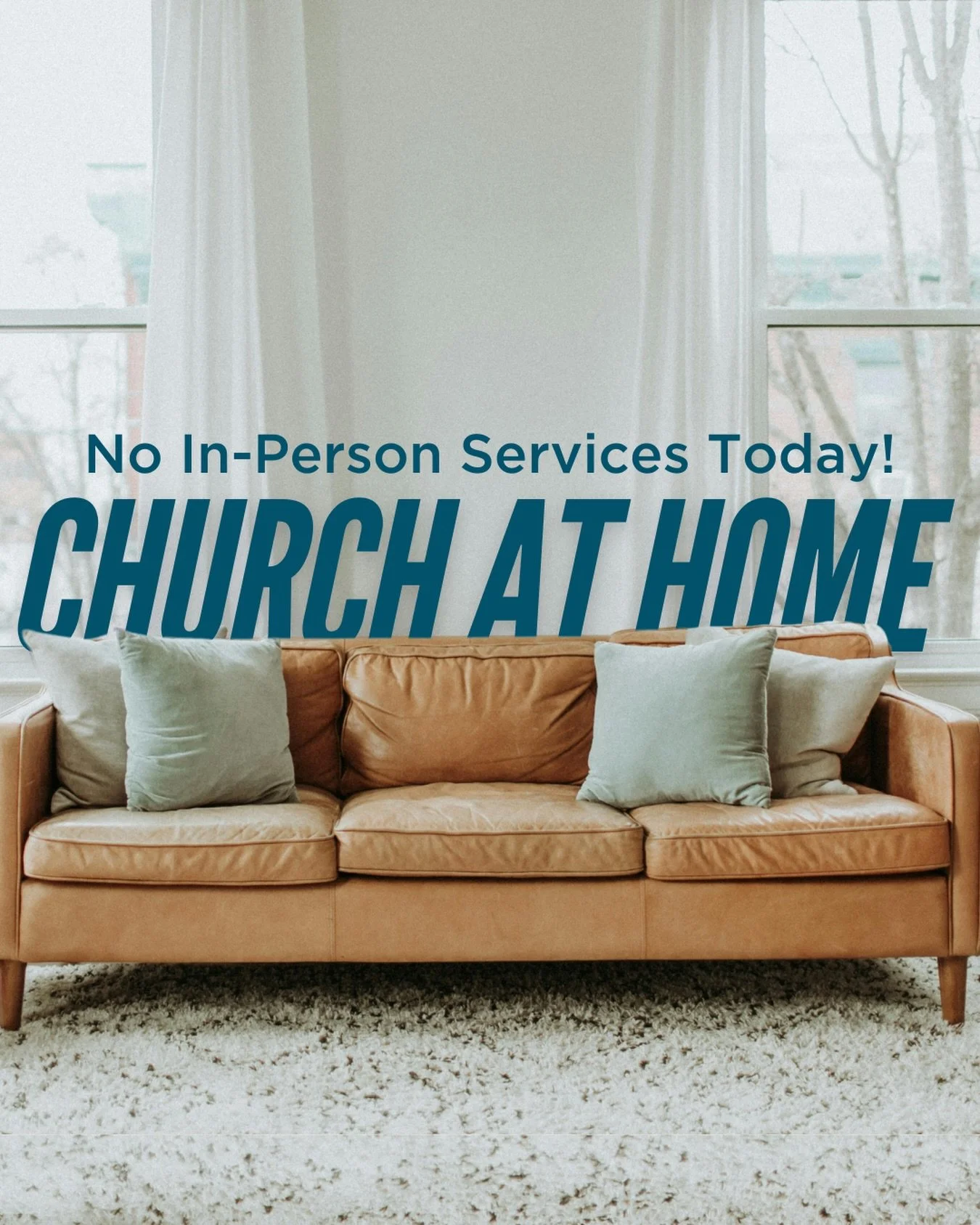 Stay home today and enjoy church from your home! 🏠

Grab a cup of coffee, a blanket, and your family, and stream the Pastor Greg&rsquo;s sermon on YouTube (it will be sent to your email inbox at 7am if you are signed up for our emails!) 

Have a won