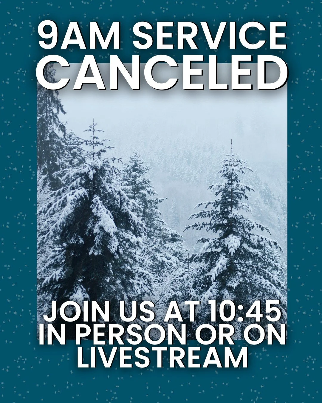 Due to the snow and out of an abundance of caution for parking lot safety, our 9 AM service is canceled. We invite you to join us for our 10:45 AM service, either in person or via our YouTube livestream.❄️

Stay safe and warm out there today!