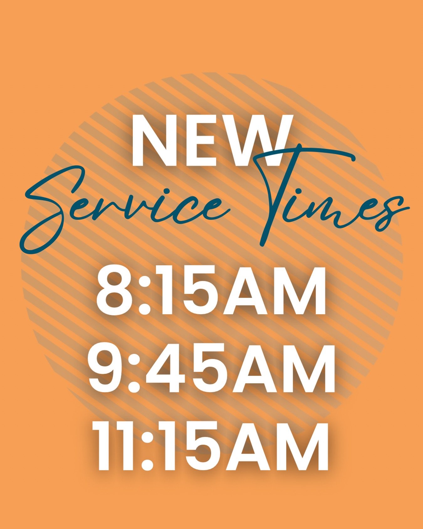 We are embarking on our 3rd service experiment! Every Sunday through June 21, our service times will be 8:15, 9:45, and 11:15AM! ☀️

We&rsquo;ll have treats in the tent every week so you can hang out and chat as long as you&rsquo;d like after each se
