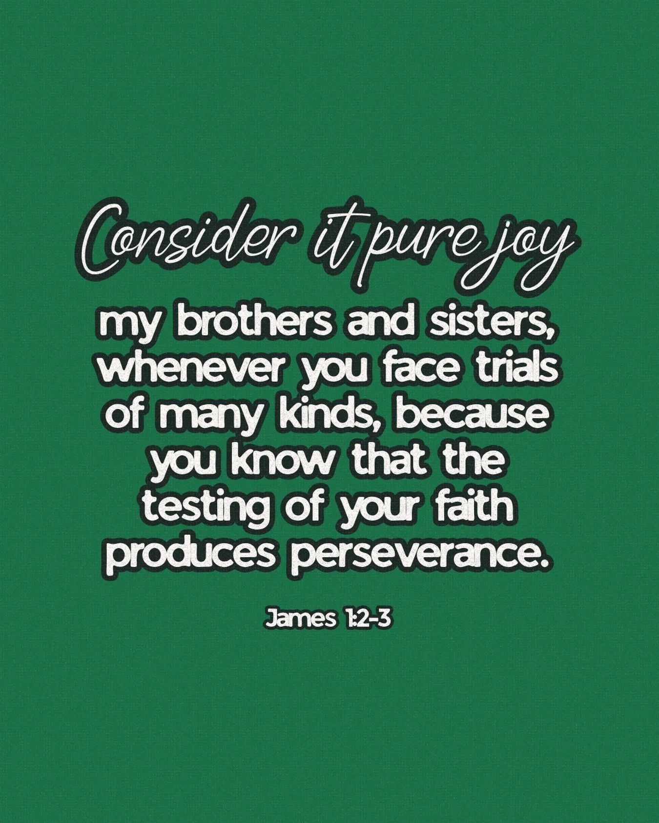 We pray week 2 of our James series was both challenging and encouraging to you, as it was to us! Choose joy, especially in the hardest moments, because that&rsquo;s where He is working! 💚

See you Sunday at 9 or 11 where we&rsquo;ll continue in Jame