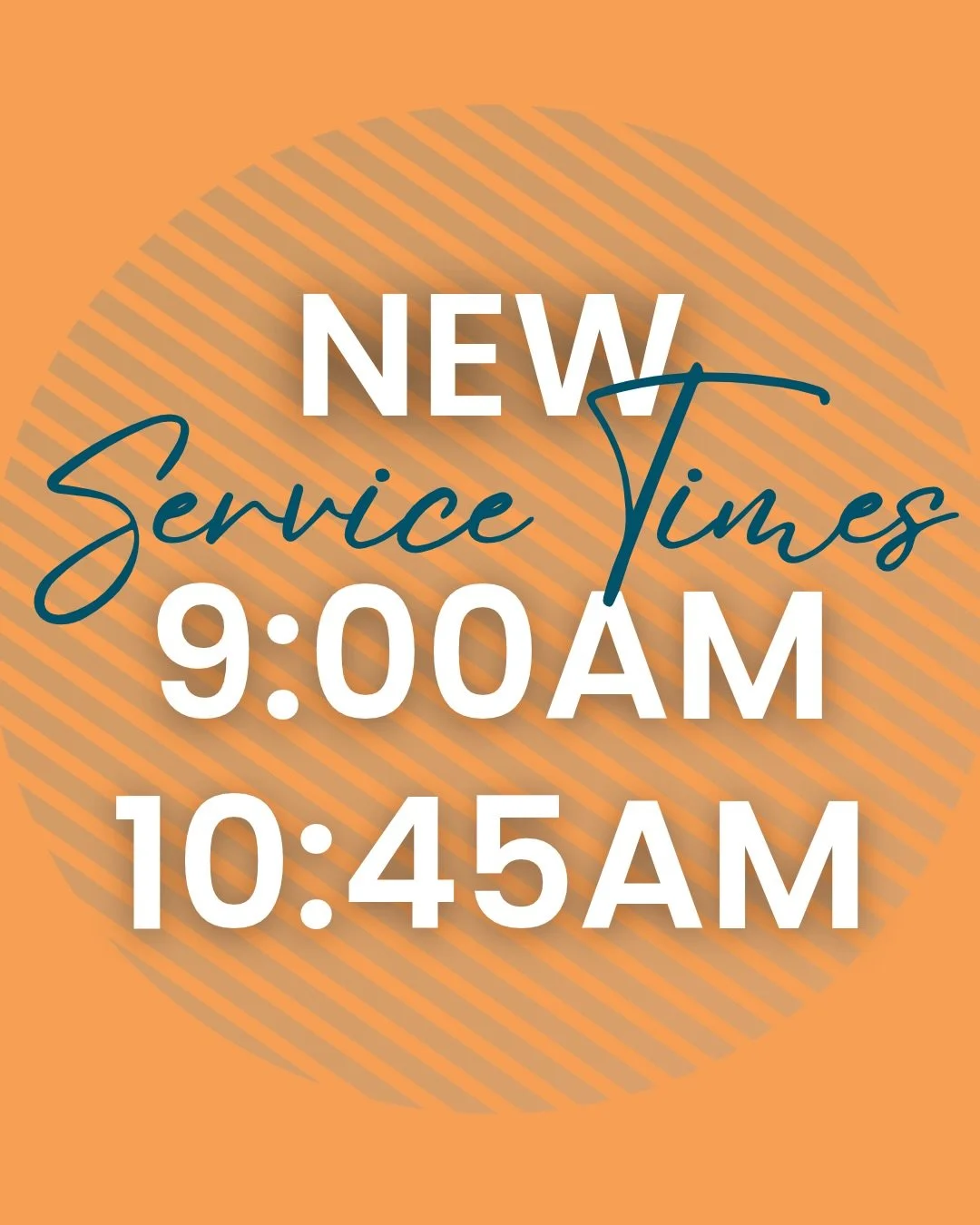 NEW SERVICE TIMES🍁 
9:00 &amp; 10:45AM EVERY SUNDAY STARTING THIS SUN, NOV 1!

Everything about our services are staying the same but the 2nd service will now start at 10:45. It&rsquo;s also Daylight Saving Time so don&rsquo;t forget to set your clo