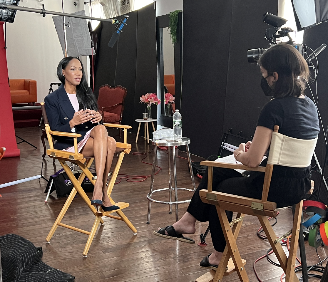 Dr. Judith Joseph speaking to a TV Producer