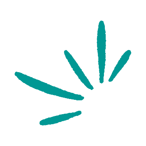 Icône stylisée pour porter l'attention sur une information, avec des traits allant du court au long, en bleu turquoise.